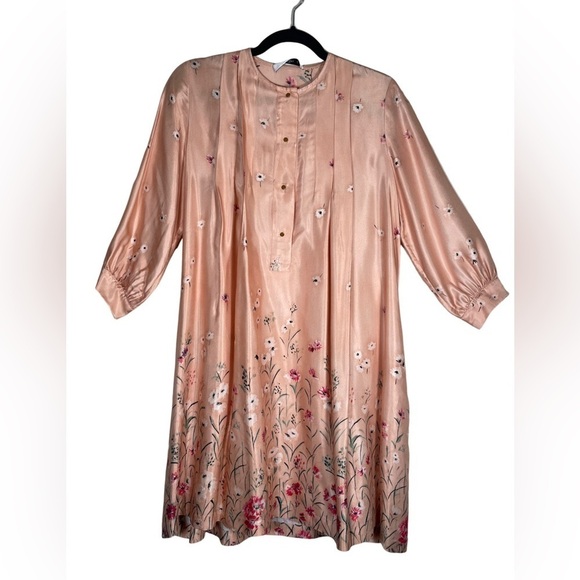 Roseanna France 100% Viscose Flowy Babydoll Dress Sz EU 38 US 6 Peach Floral - Picture 3 of 16